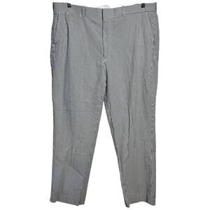 Polo Ralph Lauren Seersucker Chino Trouser Pant Men 40/32 Gray White Old Money